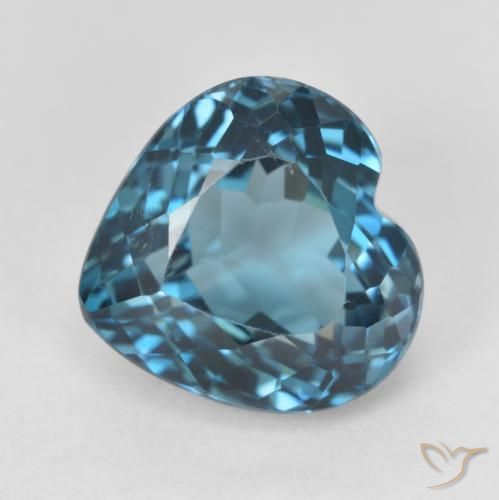 5.23ct 天然 蓝色 黄玉, 心形, VS