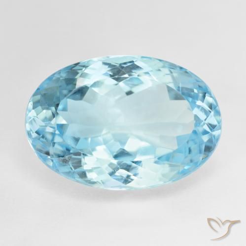 20.66ct 天然 天蓝 黄玉, 椭圆形, VVS-VS