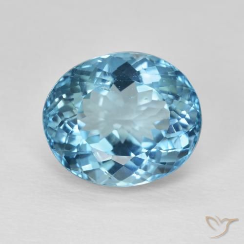 8.17ct 天然 瑞士蓝 黄玉, 椭圆形, VVS-VS