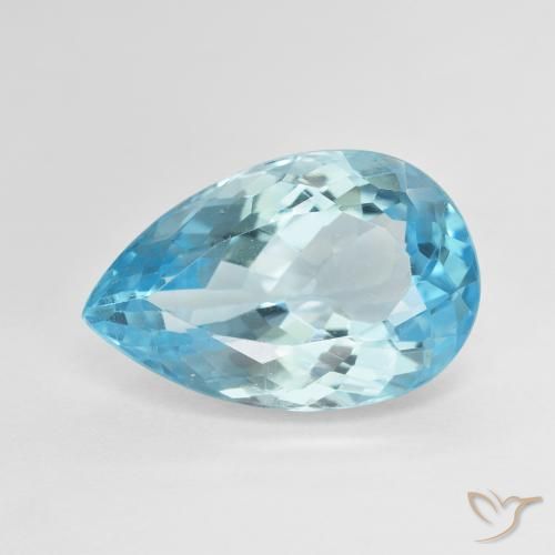 12.40ct 天然 瑞士蓝 黄玉, 梨形, VVS-VS