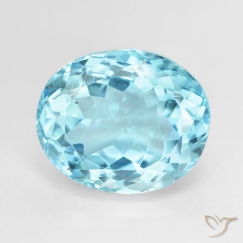 13.82ct 天然 瑞士蓝 黄玉, 椭圆形, VVS-VS
