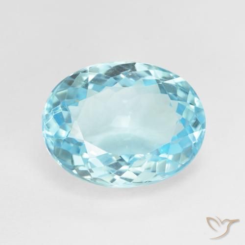 9.81ct 天然 瑞士蓝 黄玉, 椭圆形, VVS-VS