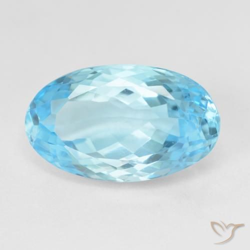 10.88ct 天然 瑞士蓝 黄玉, 椭圆形, VVS