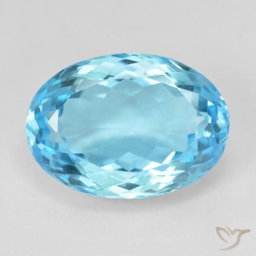 14.91ct 天然 瑞士蓝 黄玉, 椭圆形, VVS