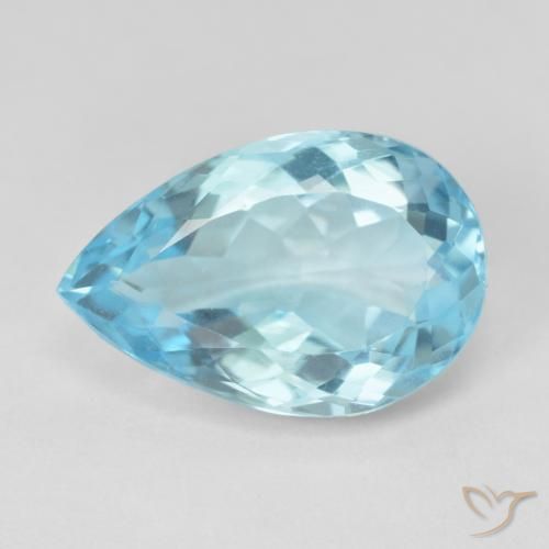 10.12ct 天然 天蓝 黄玉, 梨形, VVS