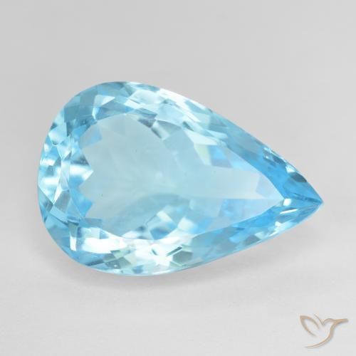 16.95ct 天然 瑞士蓝 黄玉, 梨形, VVS