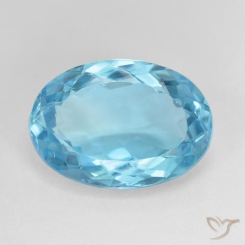10.59ct 天然 瑞士蓝 黄玉, 椭圆形, VVS
