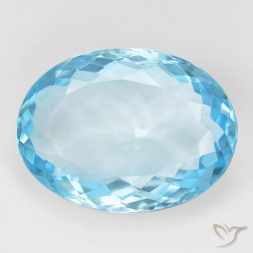 15.69ct 天然 瑞士蓝 黄玉, 椭圆形, VVS
