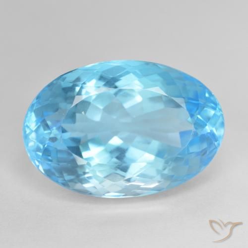 25.28ct 天然 瑞士蓝 黄玉, 椭圆形, VVS