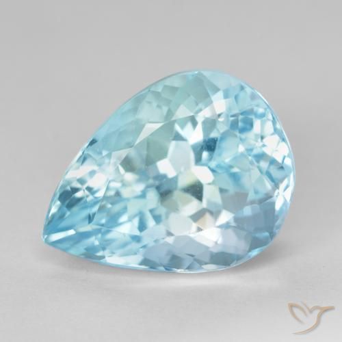 14.20ct 天然 天蓝 黄玉, 梨形, VS