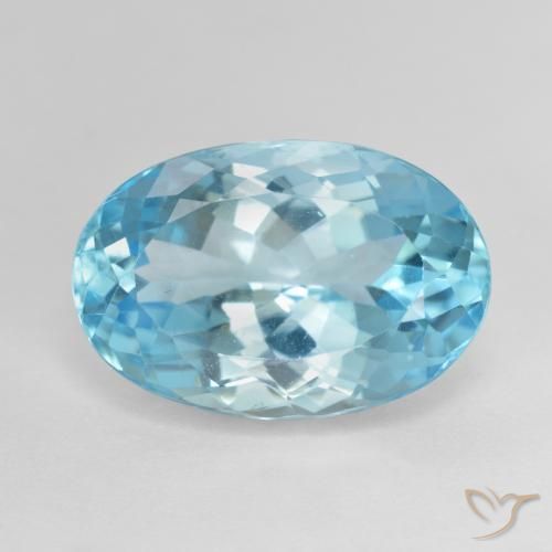 13.40ct 天然 天蓝 黄玉, 椭圆形, VS