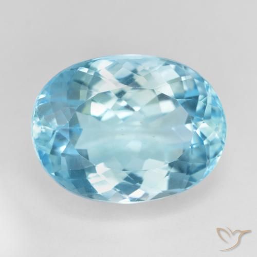 16.94ct 天然 天蓝 黄玉, 椭圆形, VS
