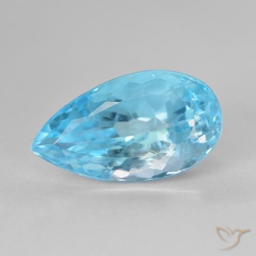 10.99ct 天然 瑞士蓝 黄玉, 梨形, VS
