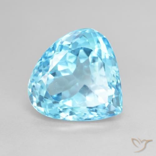 12.90ct 天然 瑞士蓝 黄玉, 梨形, VS