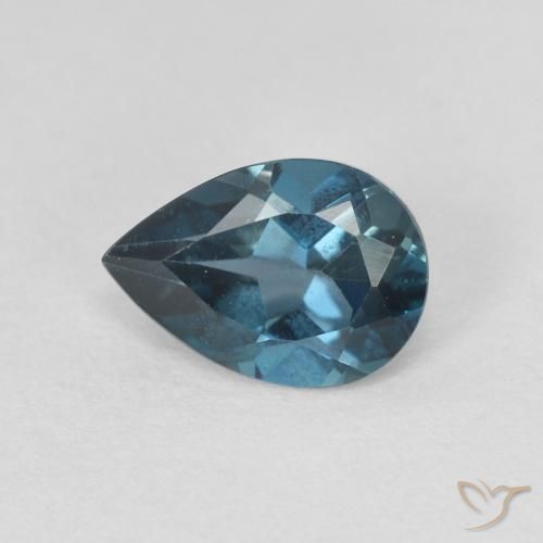 0.80ct 天然 蓝色 黄玉, 梨形, VVS-VS