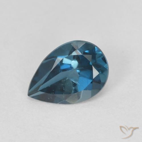 0.78ct 天然 蓝色 黄玉, 梨形, VVS-VS