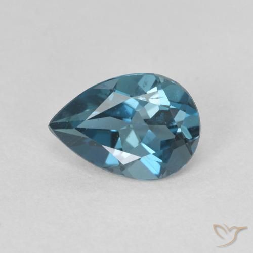 0.76ct 天然 蓝色 黄玉, 梨形, VVS-VS
