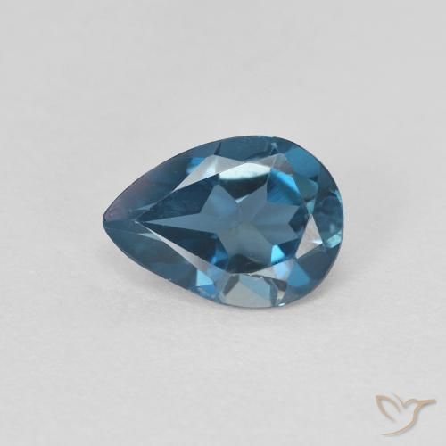 0.82ct 天然 蓝色 黄玉, 梨形, VVS