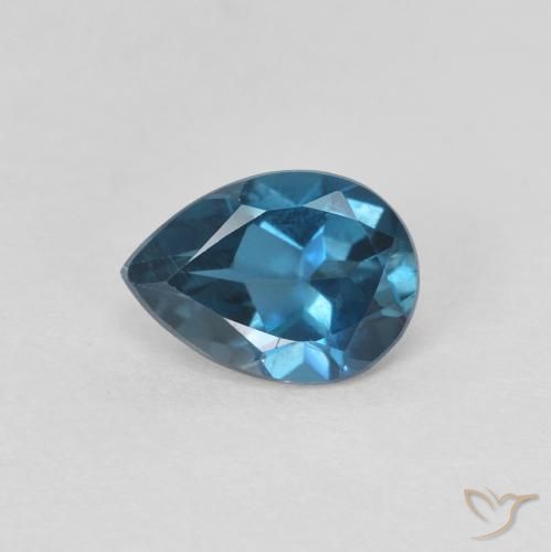 0.80ct 天然 蓝色 黄玉, 梨形, VVS-VS