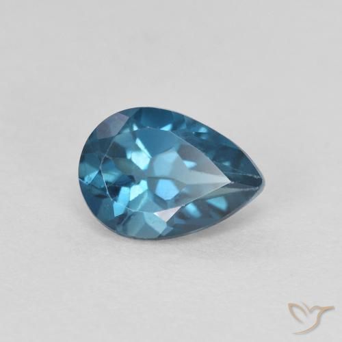 0.92ct 天然 蓝色 黄玉, 梨形, VS