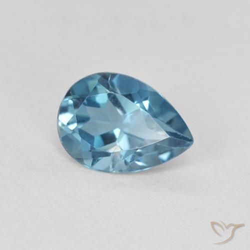 0.87ct 天然 蓝色 黄玉, 梨形, VS