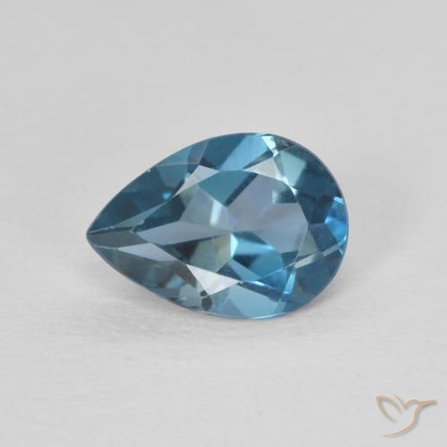 0.80ct 天然 蓝色 黄玉, 梨形, VVS