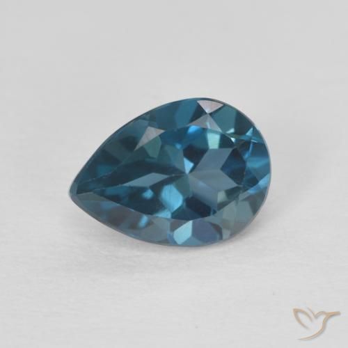 0.87ct 天然 蓝色 黄玉, 梨形, VVS