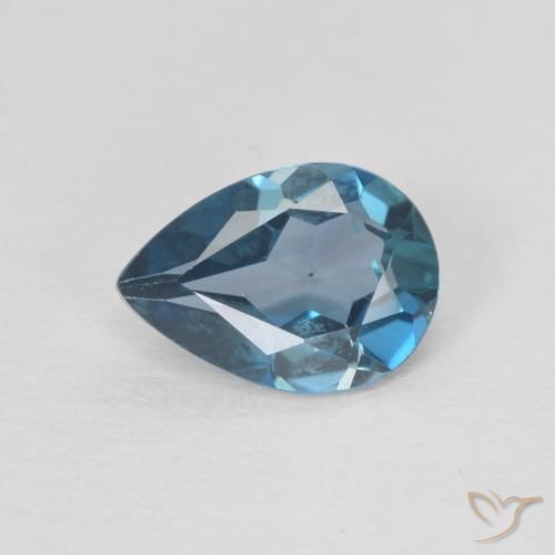 0.74ct 天然 蓝色 黄玉, 梨形, VVS