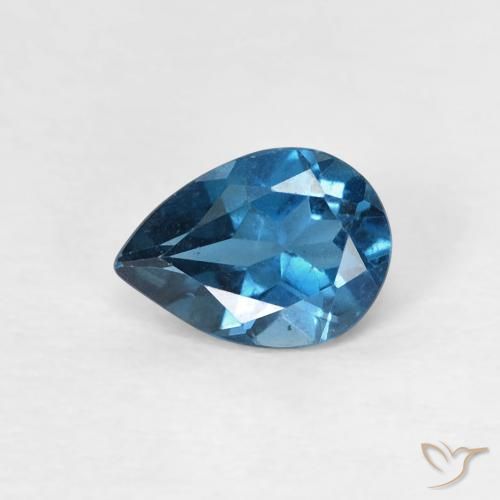 0.77ct 天然 蓝色 黄玉, 梨形, VS