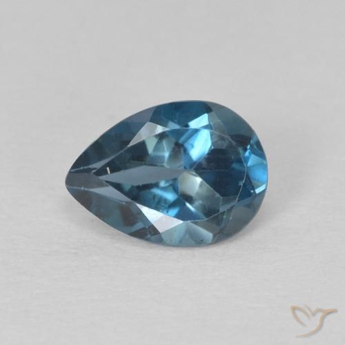 0.81ct 天然 蓝色 黄玉, 梨形, VS