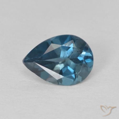 0.79ct 天然 蓝色 黄玉, 梨形, VS