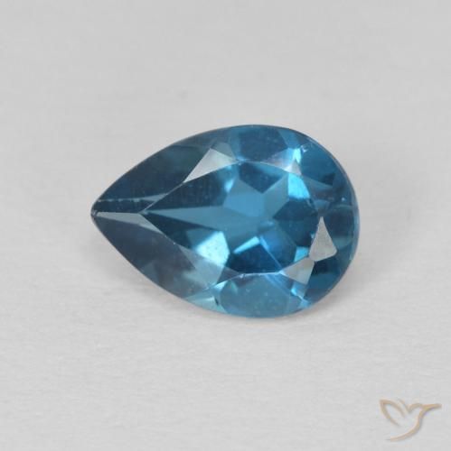 0.81ct 天然 蓝色 黄玉, 梨形, VS