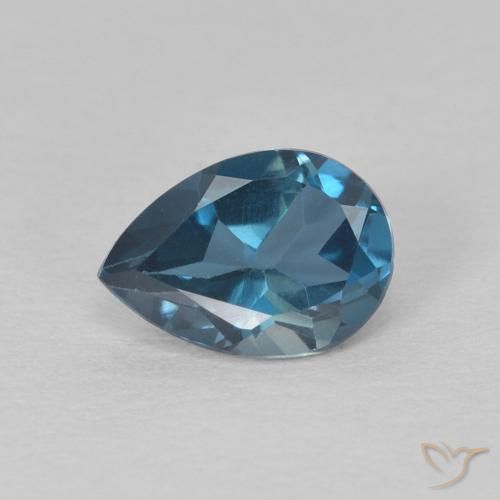 0.87ct 天然 蓝色 黄玉, 梨形, VS