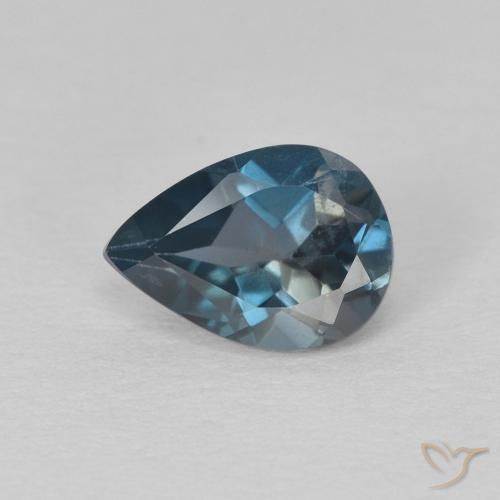 0.74ct 天然 蓝色 黄玉, 梨形, VS