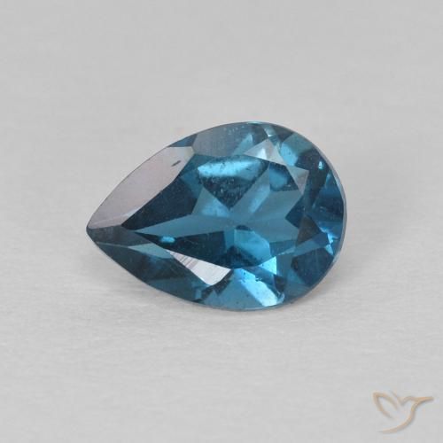 0.84ct 天然 蓝色 黄玉, 梨形, VS