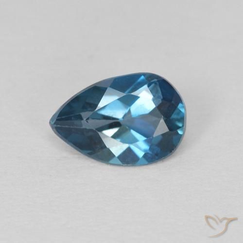 0.65ct 天然 蓝色 黄玉, 梨形, VS