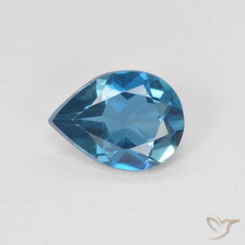 0.80ct 天然 蓝色 黄玉, 梨形, VVS