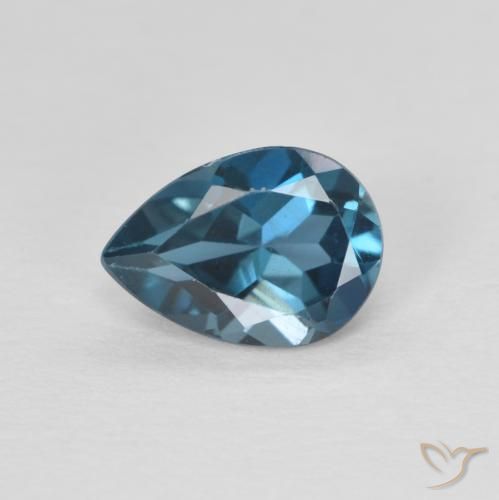 0.85ct 天然 蓝色 黄玉, 梨形, VVS