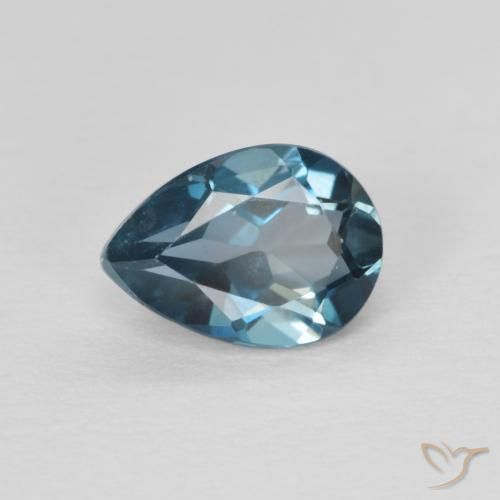 0.88ct 天然 蓝色 黄玉, 梨形, VVS
