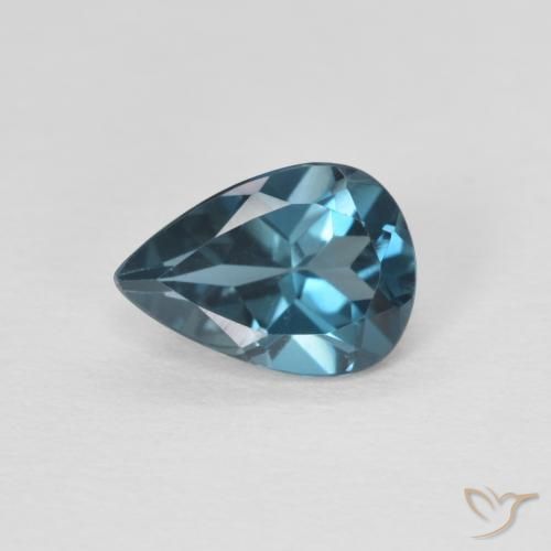 0.75ct 天然 蓝色 黄玉, 梨形, VVS