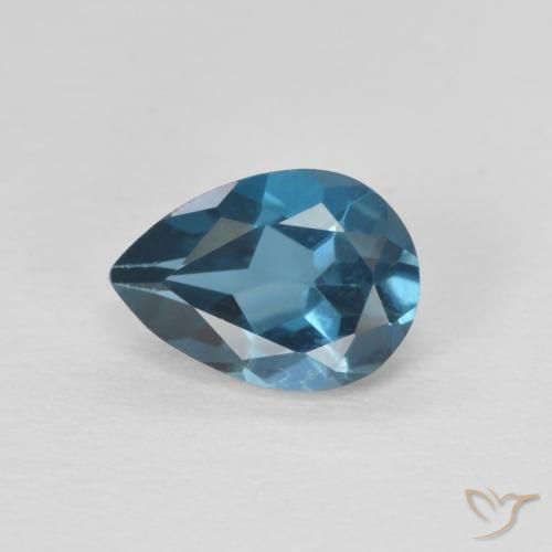 0.88ct 天然 蓝色 黄玉, 梨形, VVS