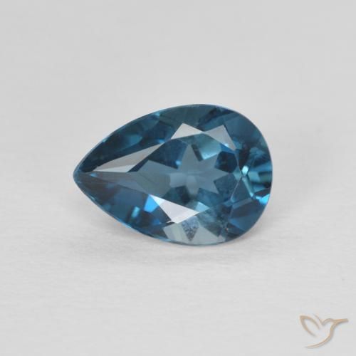 0.85ct 天然 蓝色 黄玉, 梨形, VVS