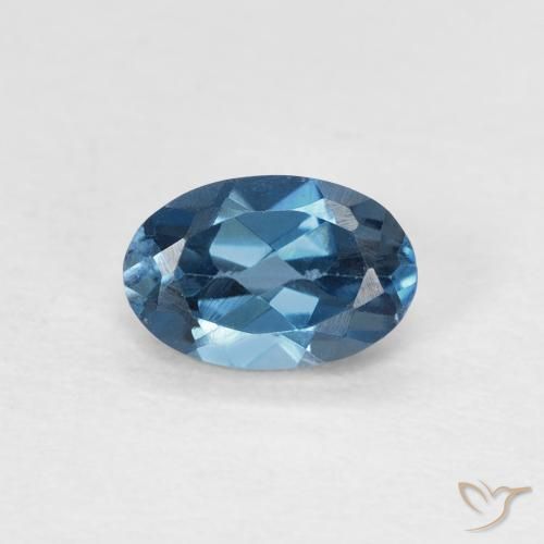 0.62ct 天然 蓝色 黄玉, 椭圆形, VS