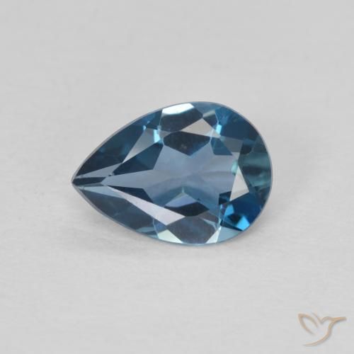 0.75ct 天然 蓝色 黄玉, 梨形, VVS-VS