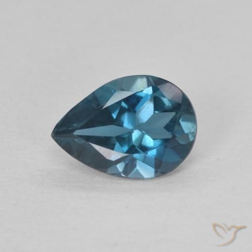 0.78ct 天然 蓝色 黄玉, 梨形, VS