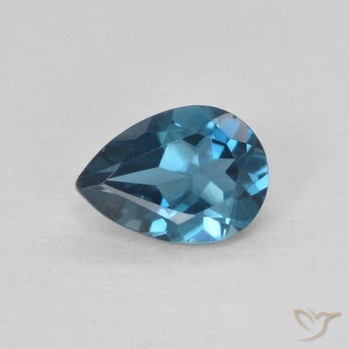 0.82ct 天然 蓝色 黄玉, 梨形, VS