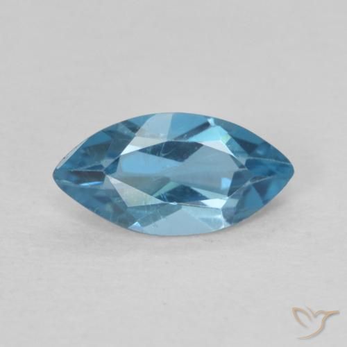 0.65ct 天然 蓝色 黄玉, 榄尖形, VS