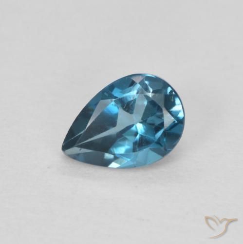 0.56ct 天然 蓝色 黄玉, 梨形, VS