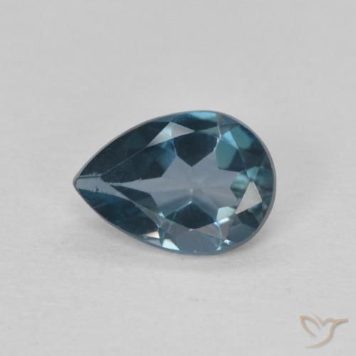 0.76ct 天然 蓝色 黄玉, 梨形, VS