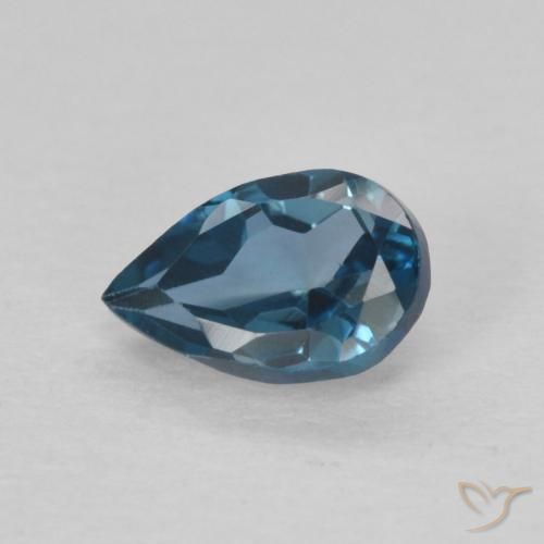 0.55ct 天然 蓝色 黄玉, 梨形, VVS